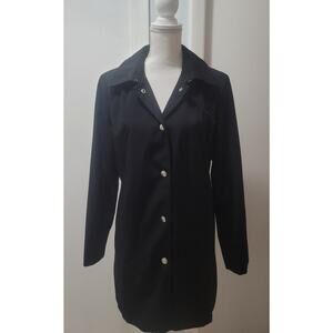 Bromley Sport Black Snap Front Lined Rain Jacket Women’s M